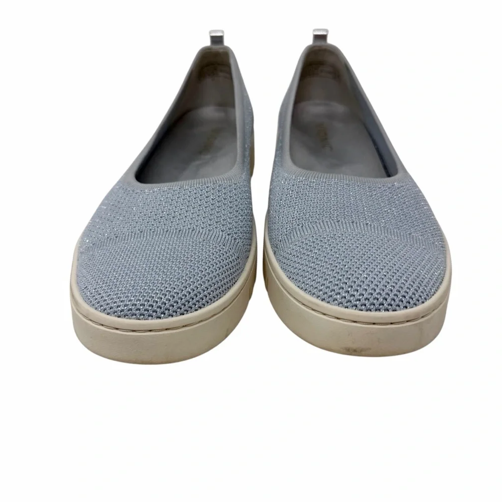 Vionic‎ Uptown Knit Skimmer Flat Grey Metallic Slip On Shoes Womens 9 BD:10-2024
